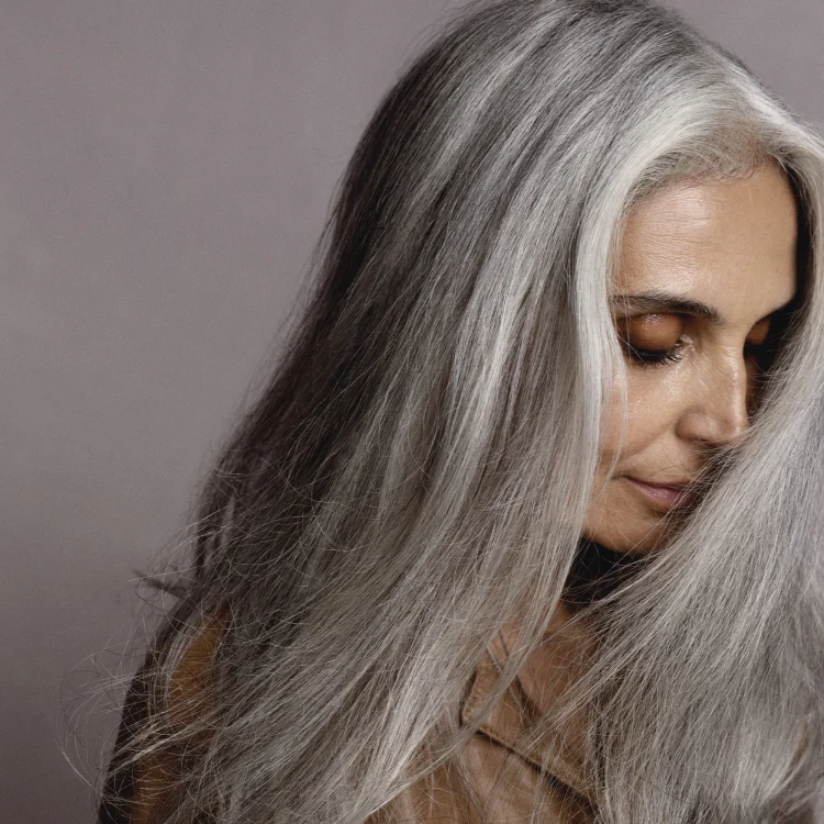 long straight salt and pepper hair for women over 50