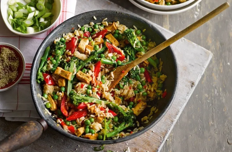 meat free dinner ideas risotto and vegetables