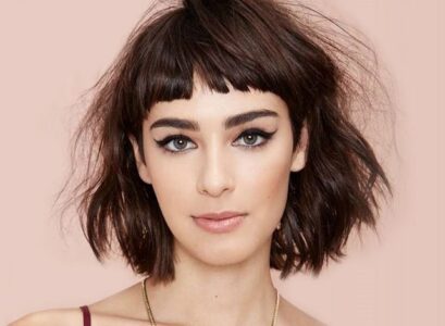 micro fringe 2023 chin length cut semi short fringe