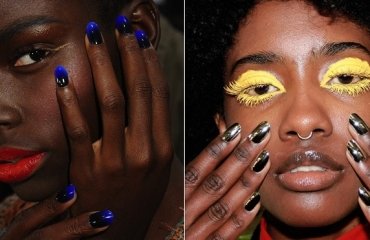 nail designs for dark skin fashion week model nails ombre metallic
