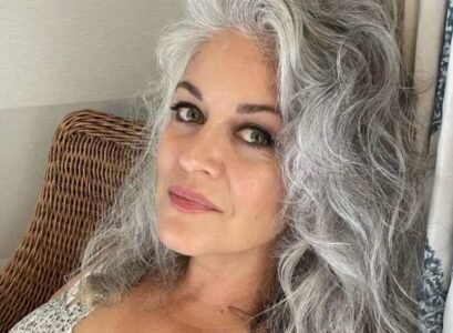 naturally graying curly hair beautiful look