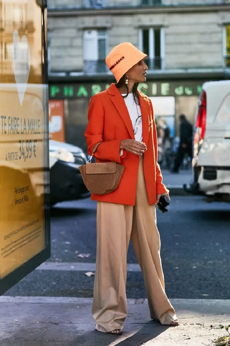 paris fashion week street style casual bucket hat outfit