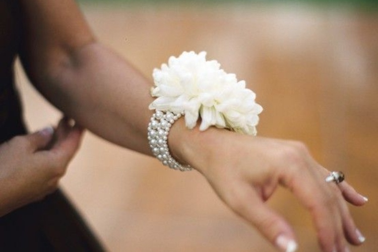 pearl bracelet faux flower glam corsage alternative design ideas