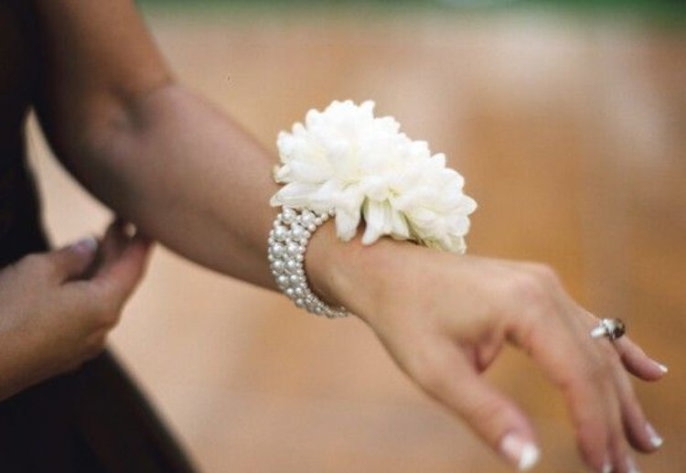 pearl bracelet faux flower glam corsage alternative design ideas