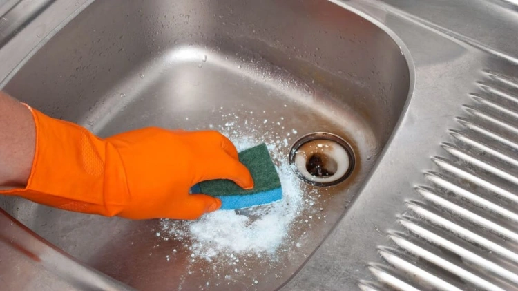 removing stubborn stains with baking soda