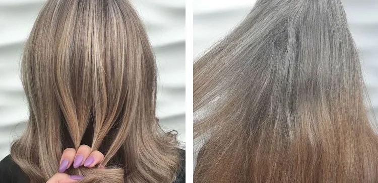 Salt and pepper hair with blonde highlights: learn how to refresh gray hair  with sunny or golden tones