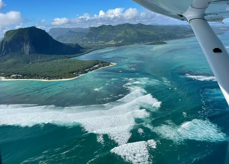 seaplane travel undrewater waterfall mauritius travelling experience