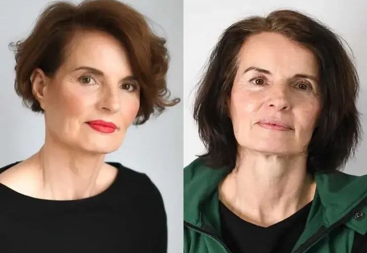 short bob haircut for women over 60 with side parting