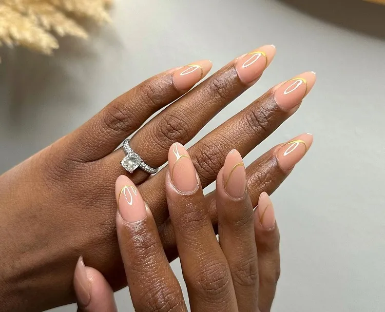 simple nail designs for dark skin micro french manicure