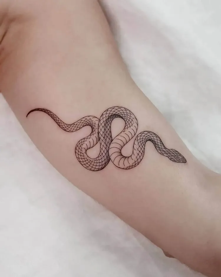 small snake tattoo idea for men