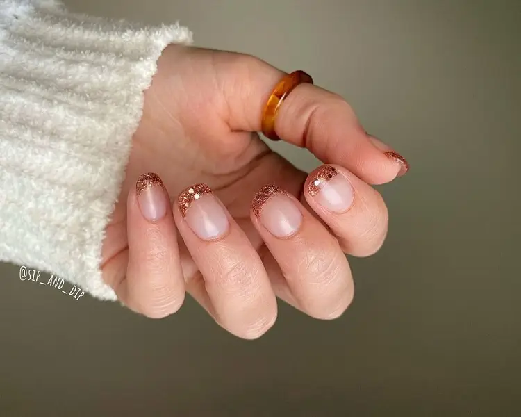 sparkly short french nails can you do a french manicure on really short nails