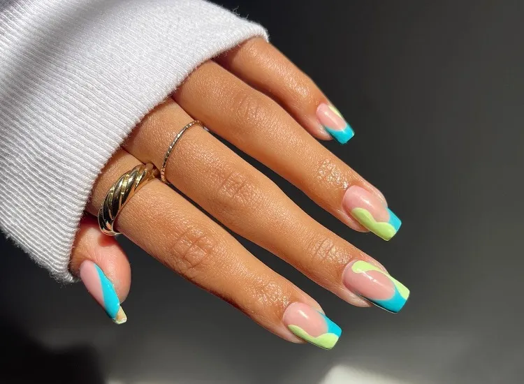 spring nail ideas 2023 green and lime colors