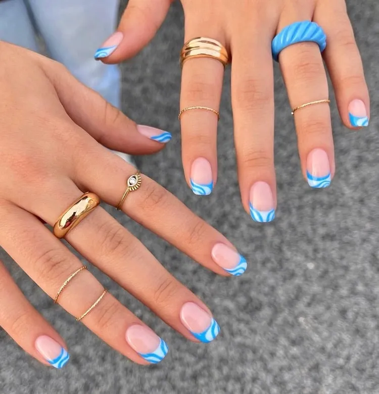 summer nail designs 2023_blue nails ideas