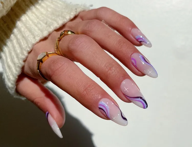 swirl manicure spring summer nails ideas 2023