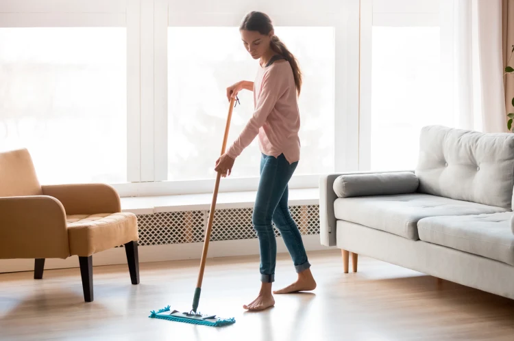 tackle the deep spring cleaning mopping the floors