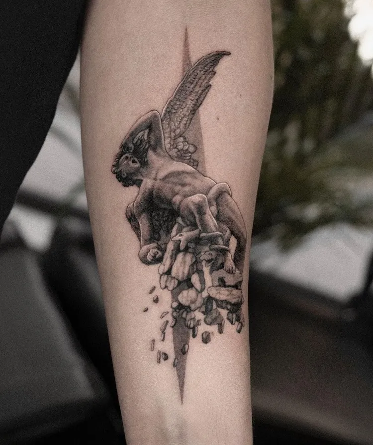 the fallen angel of ricardo bellver realism tattoo ideas
