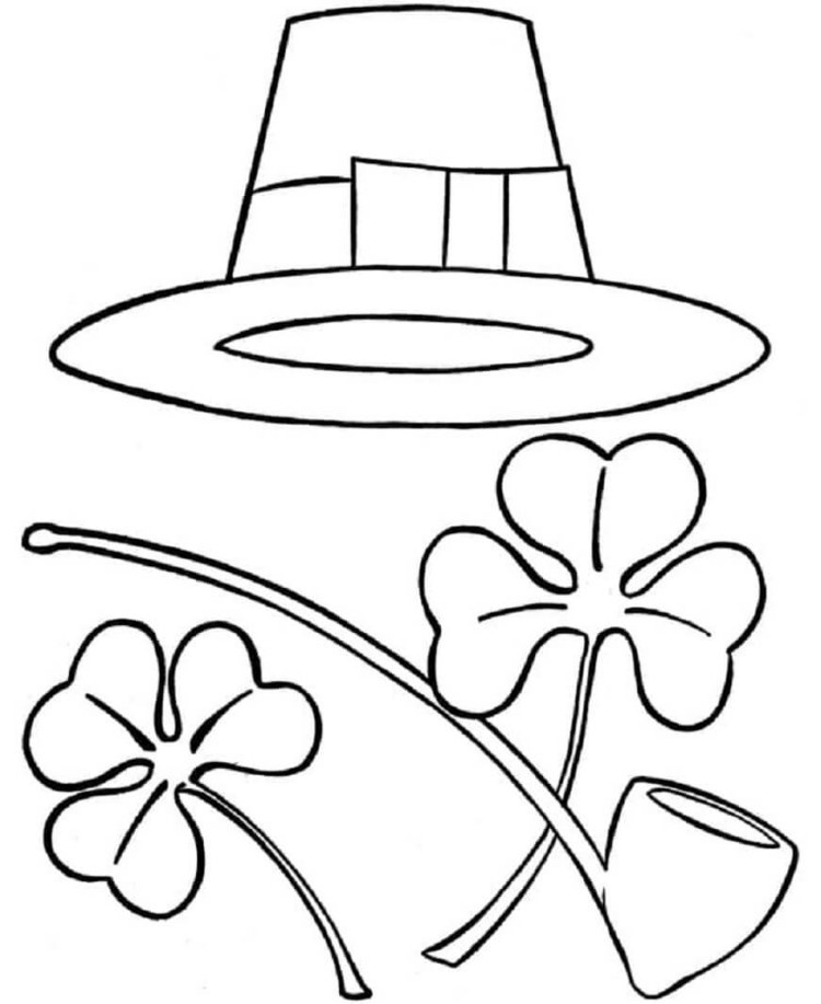 traditional symbols of st patrick's day coloring page