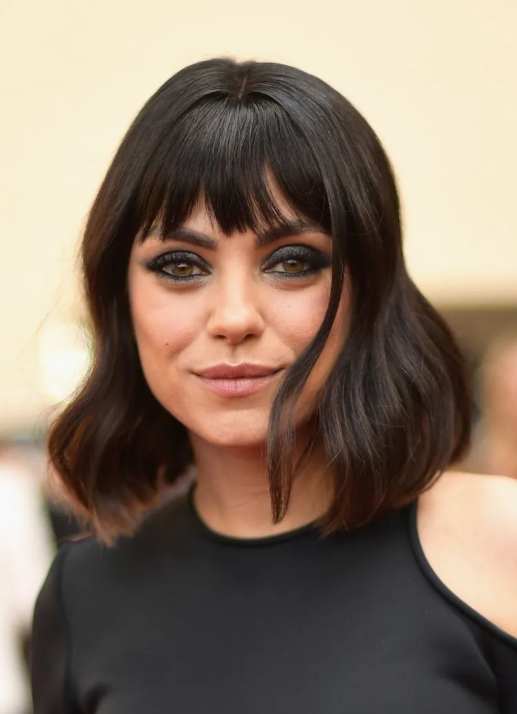 wavy lob with bangs styling ideas