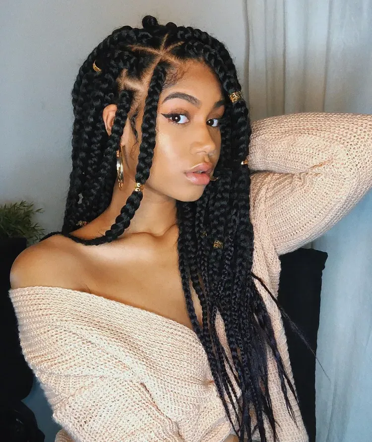 ways to style your box braids using hair accessories