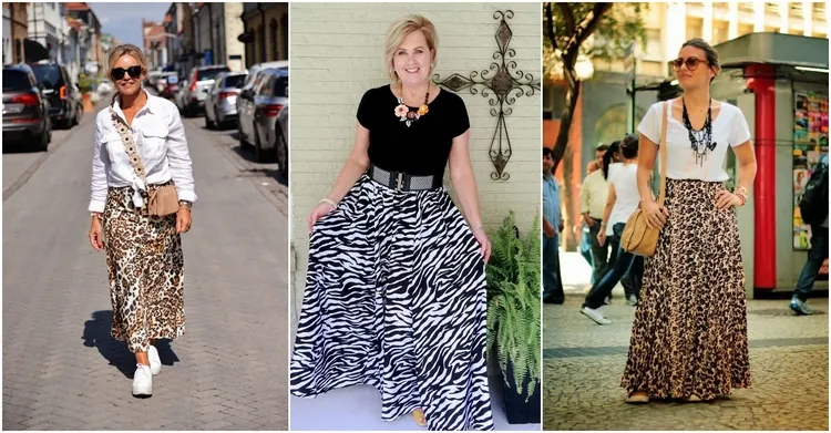 animal print maxi skirts for mature women