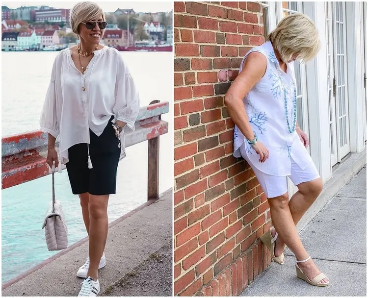 can you style a tunic with shorts summer outfit ideas for older women