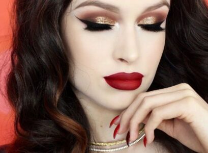cinco de mayo makeup looks 2023 lovely lipstick in a pinkish tone finished makeups professional lash lifting mascara eyeshadows in green and red nuances