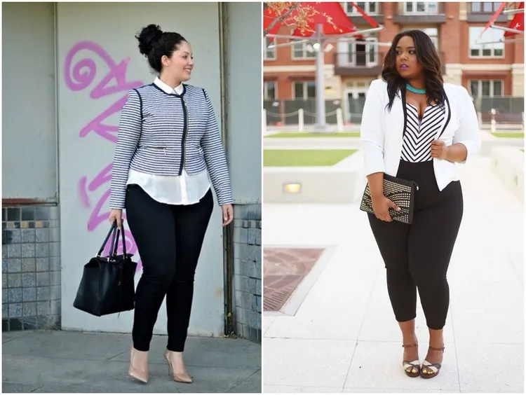 classic black and white outfit plus size casual chic summer outfits