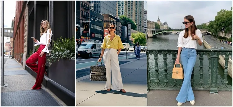 combine wide pants with a light blouse or shirt trendy summer outfits 2023