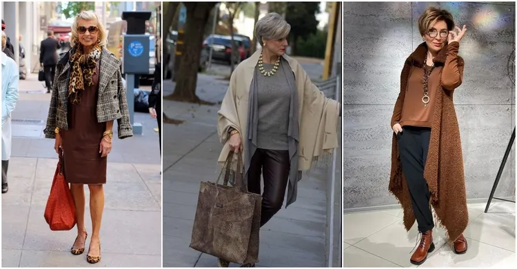 fall winter 2023 trendy outfits for older women