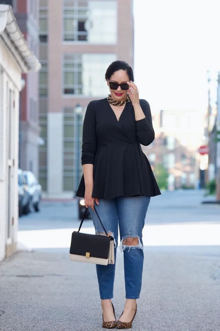 how to choose stylish peplum tops for plus size girls with oval body shape