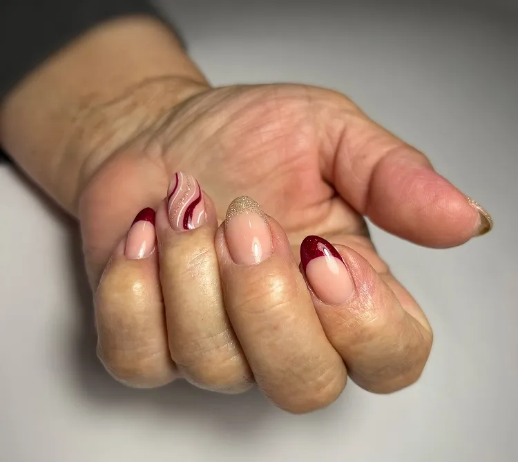 short almond french manicure for women over 50