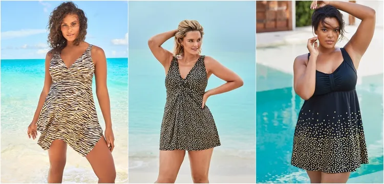 stylish swim dresses hide wide hips
