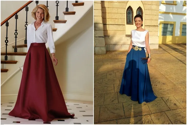 trajes de invitada de boda para mujeres mayores de 50 años