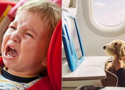 baby cries on plane they fell unhappy because of changes of the pressure