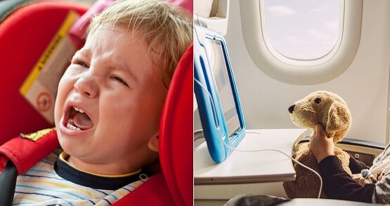 baby cries on plane they fell unhappy because of changes of the pressure
