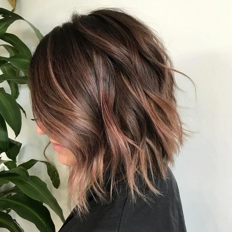 balayage highlights for short dark hair