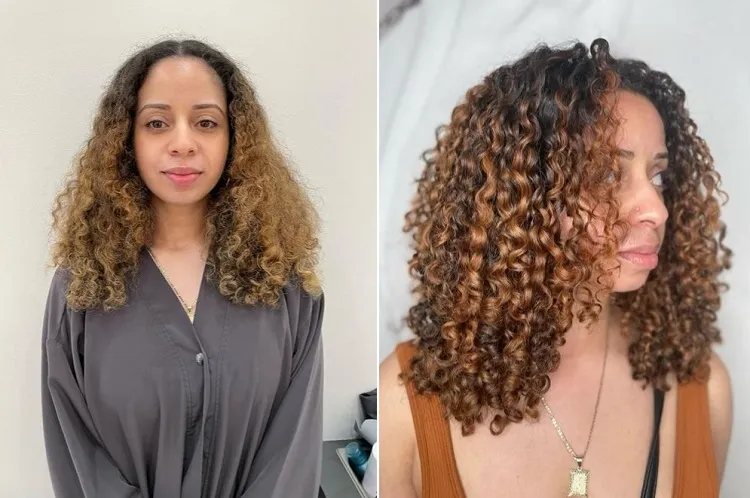 before after rezo cut type 3 curls long curly hairstyle transformation