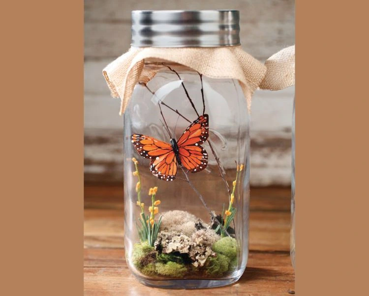 butterfly in a jar diy idea for home decor