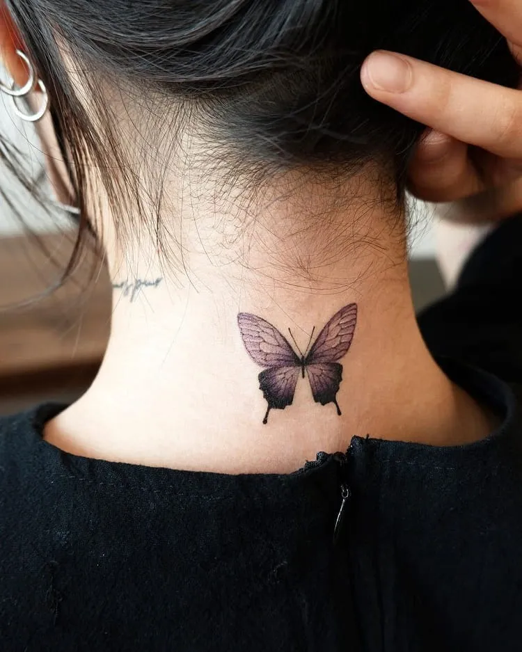 butterfly neck tattoo butterfly tattoo meaning