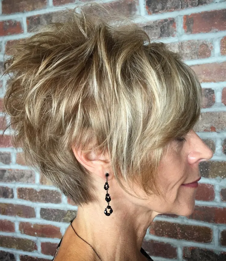 chick and stylish pixie with blonde balayage for women over 50 how to choose the right hairstyle with balayage