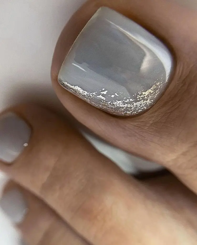 chrome toenails pedicure ideas 2023
