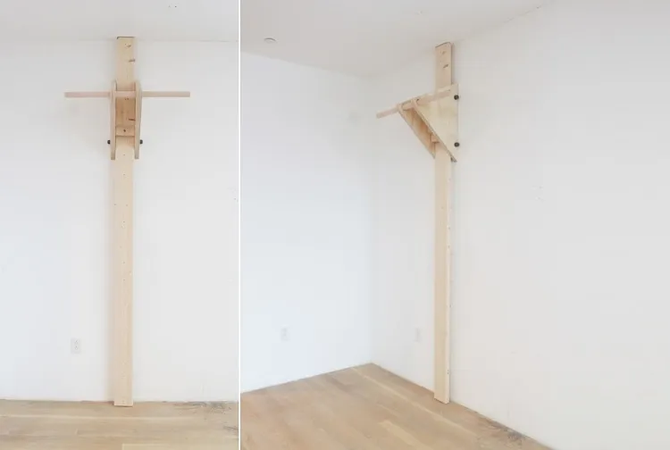 diy chin up pull up wooden bar adjustbale without doorway