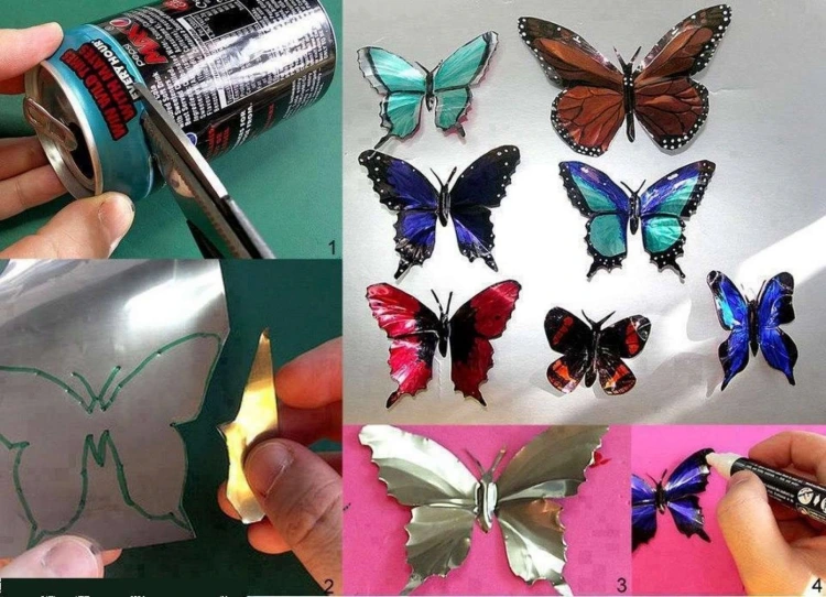 drink cans used for making butterflies