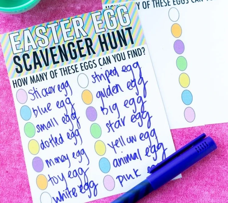 easter egg scavenger hunt idea find different eggs
