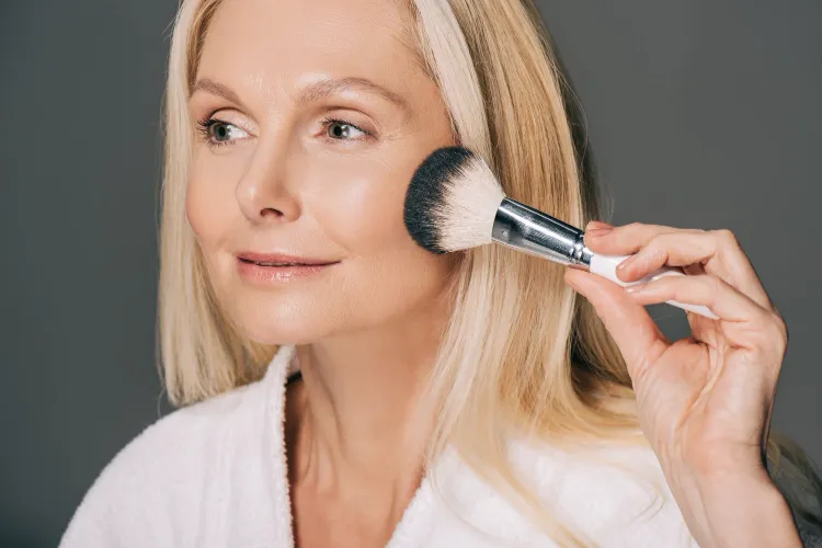 face powder over 50 should you wear it in your 50s best suggestions for mature skin expert advice how to apply it on your face properly makeup routine older ladies look your best professional products