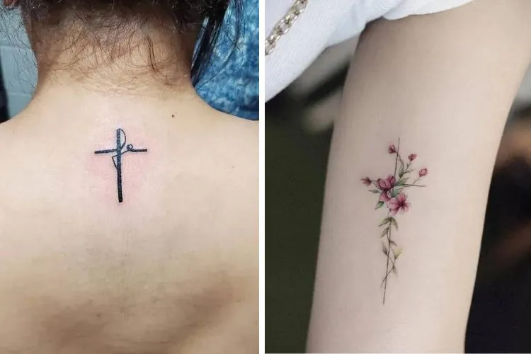 flower cross tattoos for women cross tattoos for women
