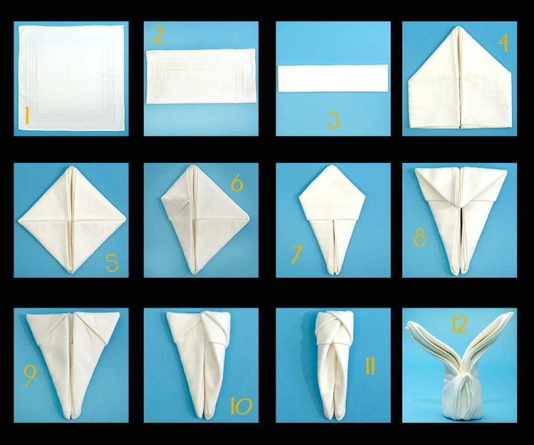 folding napkins for easter table directions origami bunny napkin idea