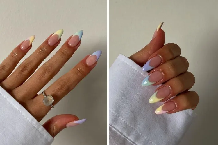 french ombre nails spring manicure trends 2023 pastel colors