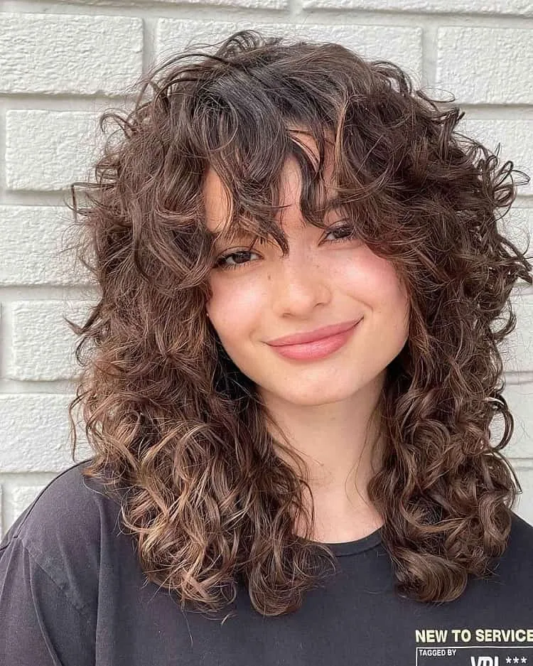 fringe for women with curly hair square face