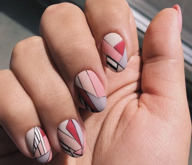 geometric shapes in nude colors matte finish